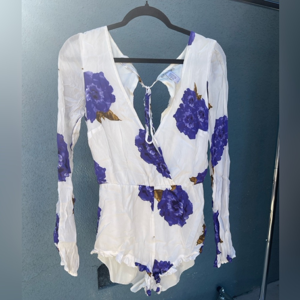 Winston White Floral Silk Romper - Picture 2 of 8